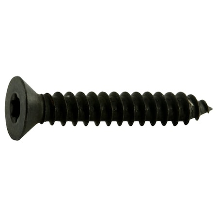 Midwest Fastener Sheet Metal Screw, #8 x 1 in, Black Steel Flat Head Torx Drive, 25 PK 36927